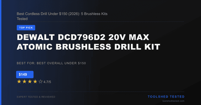 DeWalt DCD796D2 20V MAX ATOMIC Brushless Drill Kit
