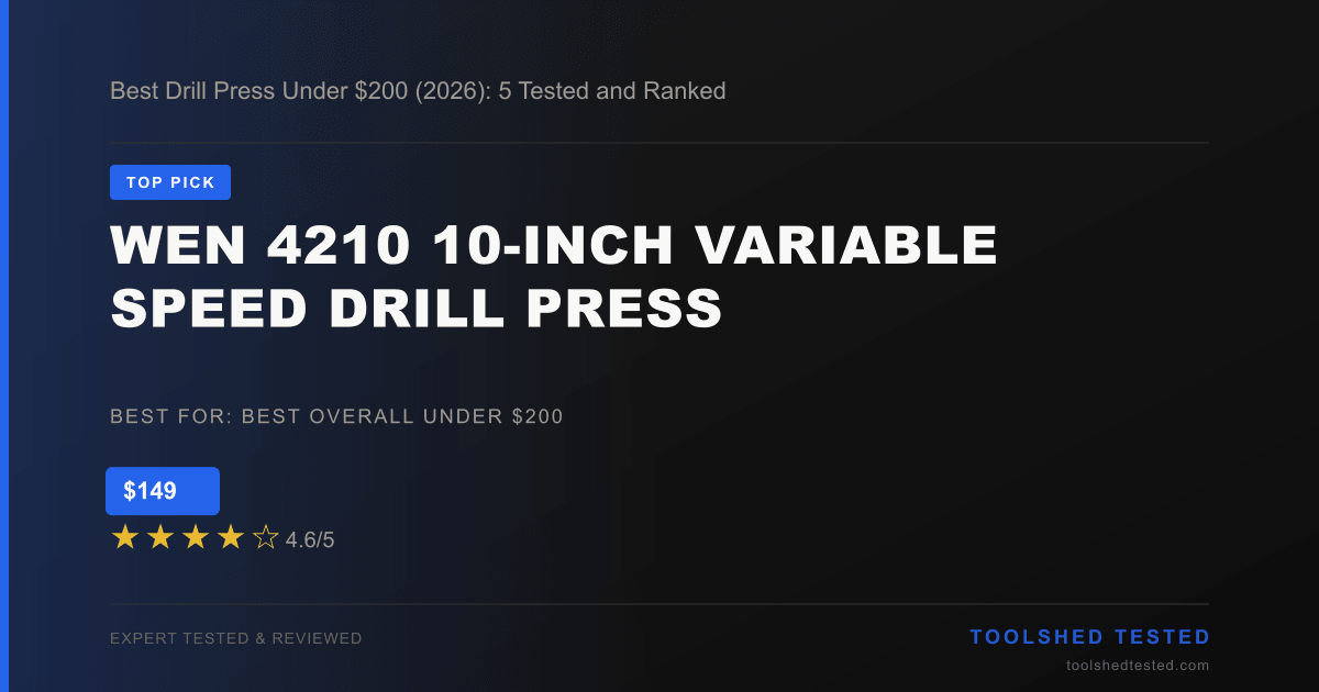 Best Drill Press Under $200 (2026): 5 Tested and Ranked