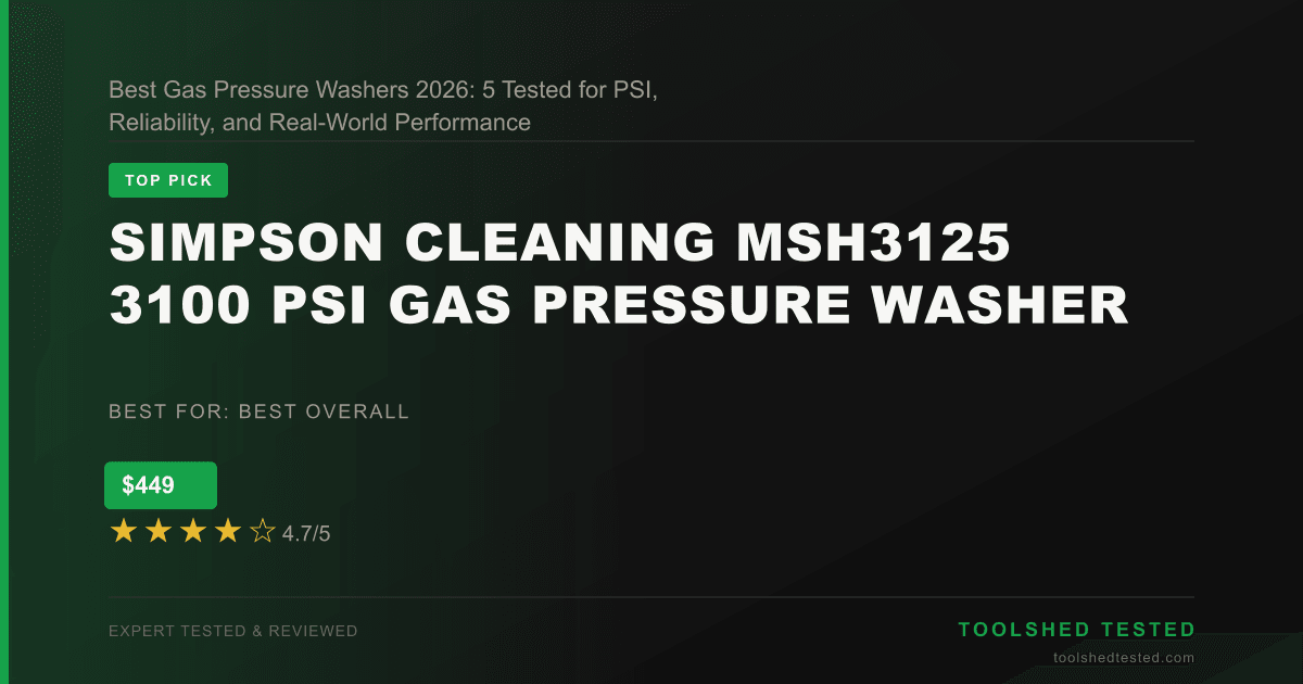 Simpson Cleaning MSH3125 3100 PSI Gas Pressure Washer