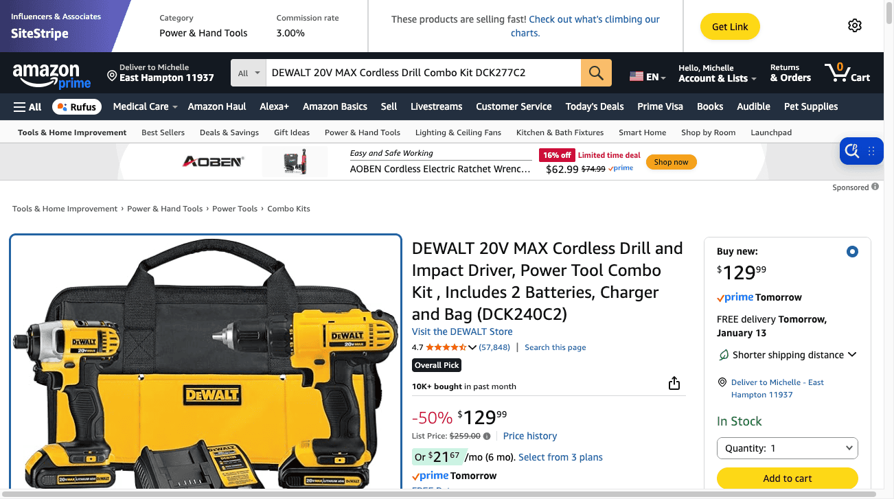DEWALT 20V MAX Cordless Drill Combo Kit (DCK277C2)
