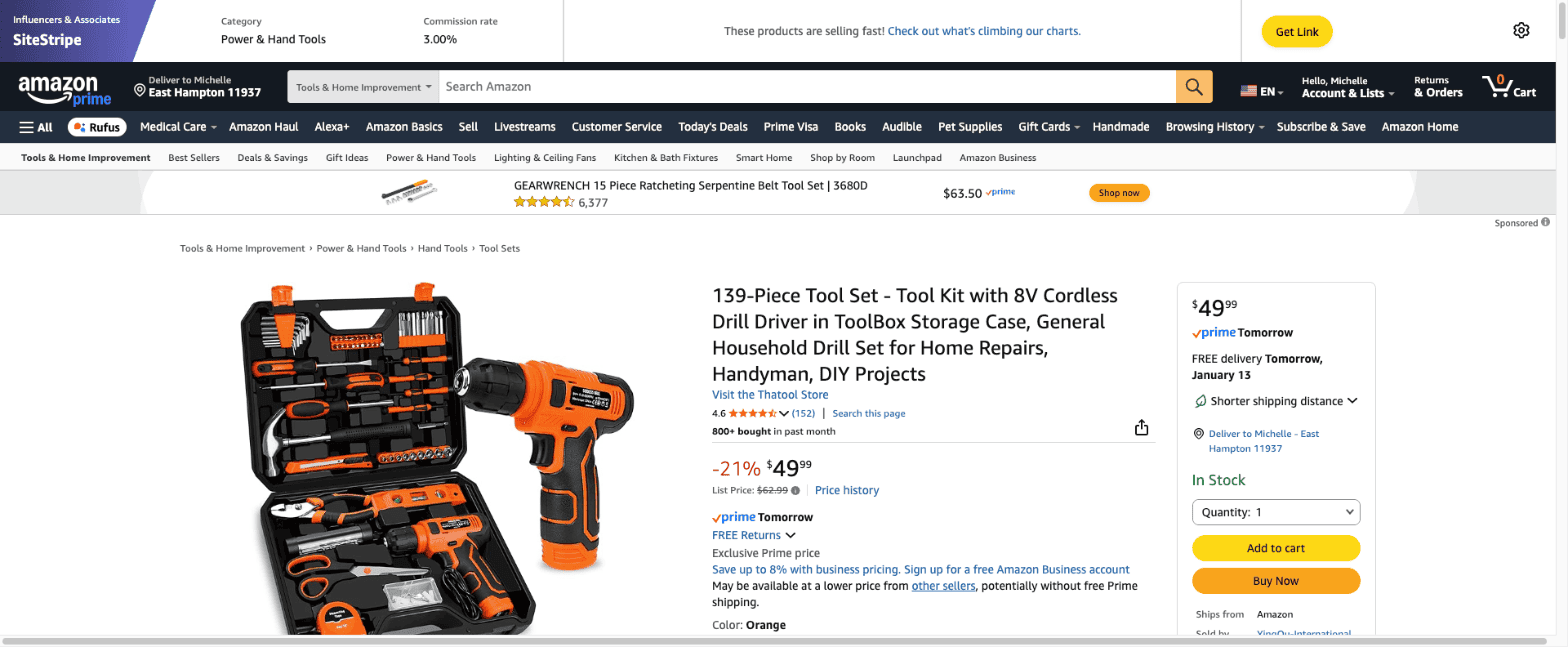 Tacklife 160-Piece Tool Kit (HHK7A)